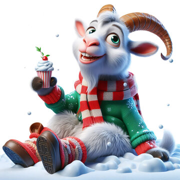 recommend clip art: funny animal goat clipart illustration design - quirky cartoon goat character