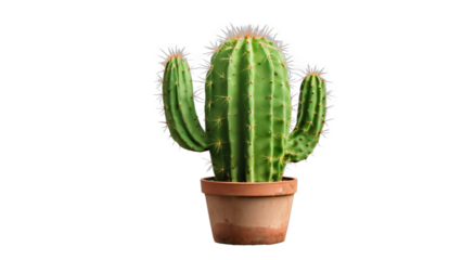 cactus in a pot isolated on white background , transparent png image