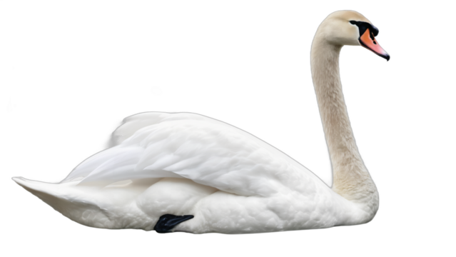 mute swan isolated on white background , transparent png image