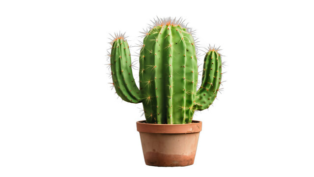 cactus in a pot isolated on white background , transparent png image