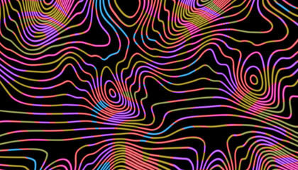 Abstract background with colorful squiggly lines - hand drawn vector illustration.