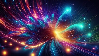 abstract background with glowing stars