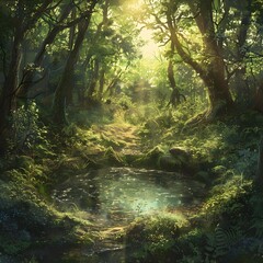 SunDappled Hidden Clearing A Circle of Peace in an Ancient Forest