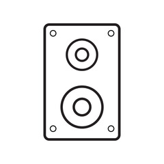 Bass speaker icon. Music speaker icon. Outline bass speaker vector icon for web design isolated on white background. Vector illustration. Eps file 122.