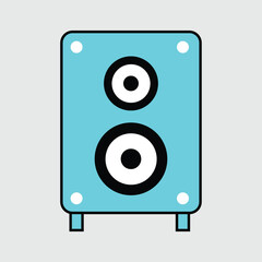 Sky Stereo speaker icon isolated on grey background. Sound system speakers. Musical column speaker bass equipment. Vector illustration. Eps file 128.
