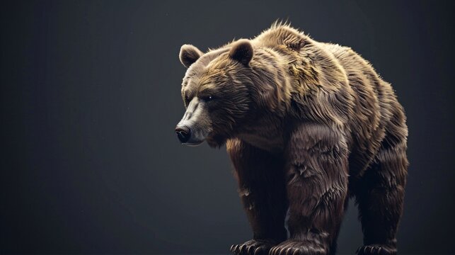 Close-up Of A Magnificent Brown Bear With A Thick Fur Coat.