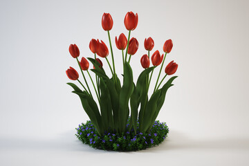 Flower plants in pots are suitable for designs with nature and environmental health themes.