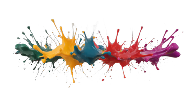 paint splashes isolated on white background , transparent png image