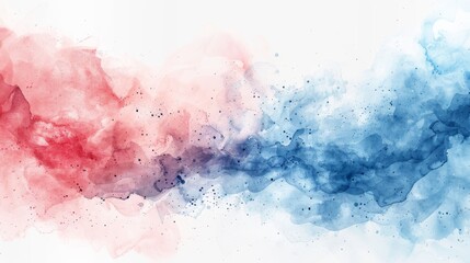 Fototapeta premium Red and blue watercolor splash.
