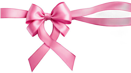 pink ribbon bow isolated on white background , transparent png image