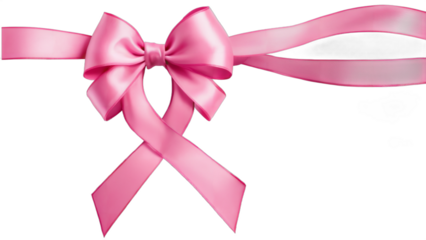 pink ribbon bow isolated on white background , transparent png image