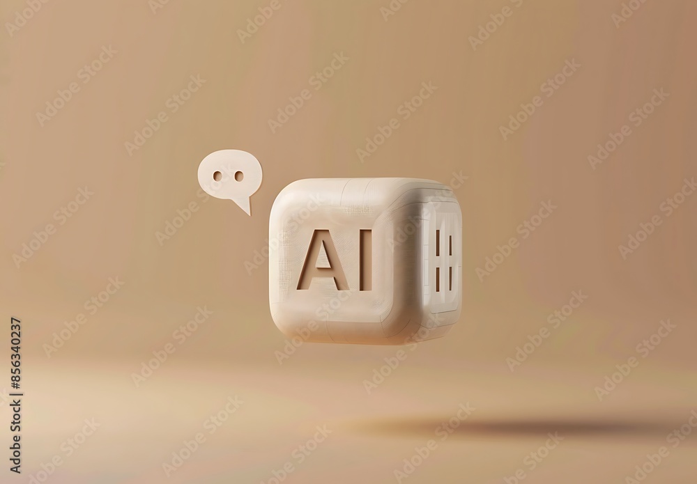 Poster ai (artificial intelligence) chat robot cube