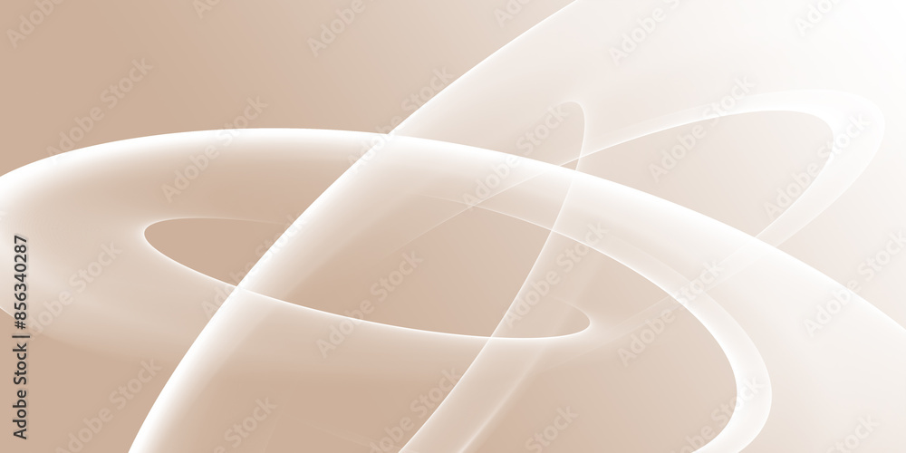 Wall mural abstract soft cream color curvy style background. modern bright graphic template design. transparent