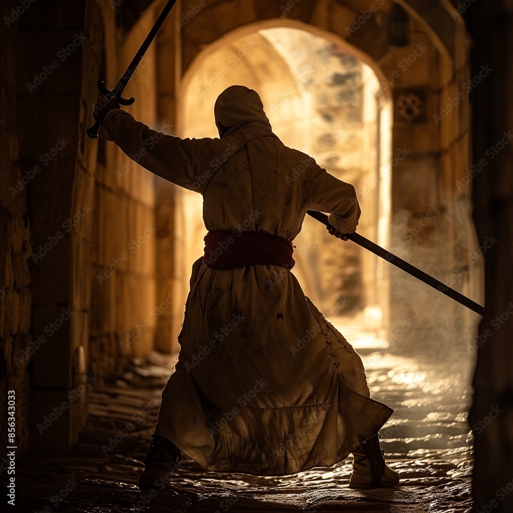 Poster step back in time with a captivating view of the ottoman army during the middle ages, featuring sold