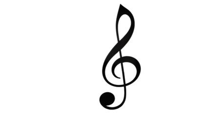 treble clef isolated on white background , transparent png image