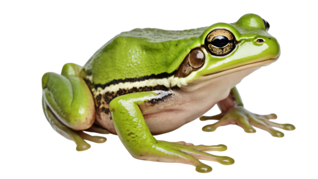green frog isolated on white background , transparent png image