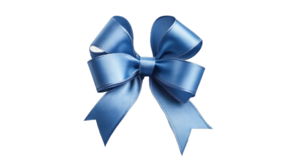 blue ribbon bow isolated on white background , transparent png image
