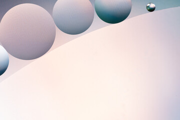 White and blue gradient on oil circles with an abstract background.