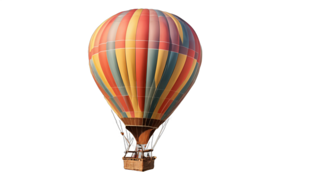hot air balloon isolated on white background , transparent png image