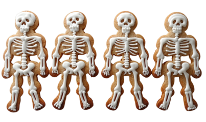 Halloween Skeleton Gingerbread Cookies Festive Treats for Halloween Celebrations and Party Decor