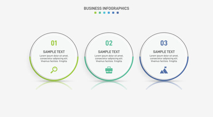 Horizontal progress bar featuring 3 arrow-shaped elements, symbolizing three six stages of business strategy and progression. Clean timeline infographic design template. Vector for presentation