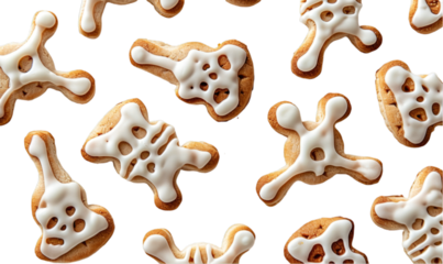 Halloween Themed Skull and Crossbones Iced Cookies Festive Treats for Holiday Parties and Decorations