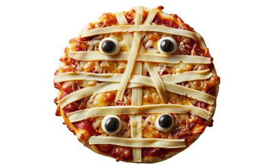Halloween Mummy Pizza for Fun Holiday Parties Design for Print, Card, Poster