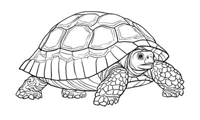 Fototapeta premium South American tortoise, coloring page for kids, vector illustration