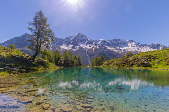 blue lake, arolla, swizterland