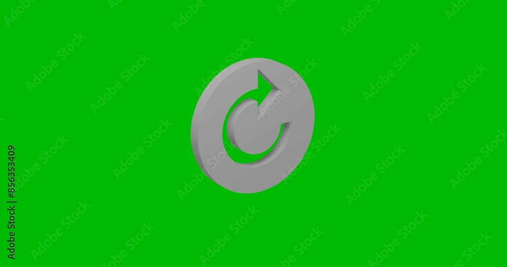 Poster animation of rotation of a white replay media symbol with shadow. simple and complex rotation. seaml