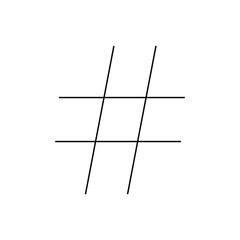 Hashtag vector icon. Hash tag symbol. Social media communication logo sign. Web application and interface button. Vector illustration. Eps file 140.