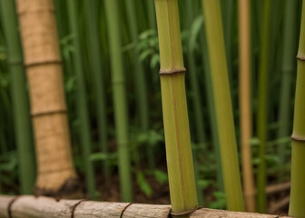 Bamboo wooden background. Generative AI