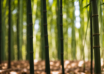 Bamboo wooden background. Generative AI