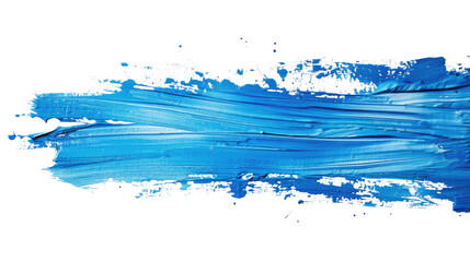 Blue line of paint on an isolated transparent background