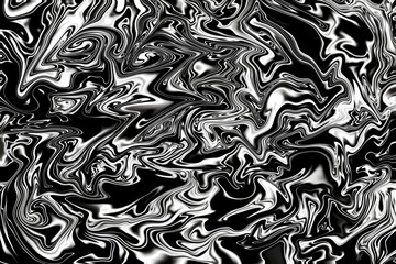Dynamic black and white liquid swirl pattern