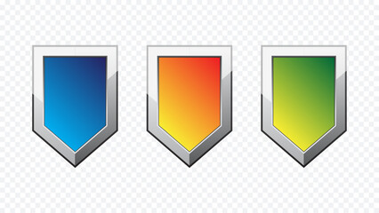 Security shield icon set vector illustration. Security shield symbol. Vector illustration. Shield badge.