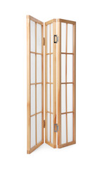 Folding screen isolated on white. Interior element