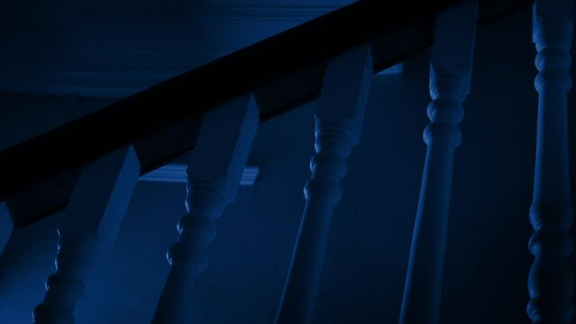 Mansion Staircase At Night Moving Shot