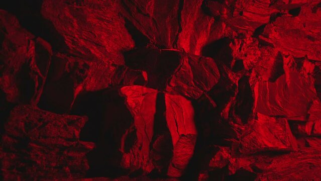 Moving Along Martian Red Cave Wall