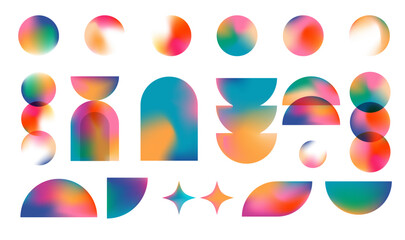 Abstract Vibrant Geometric shapes collection, colorful backgrounds design. Bold modern design, printable posters, banners, template concept design