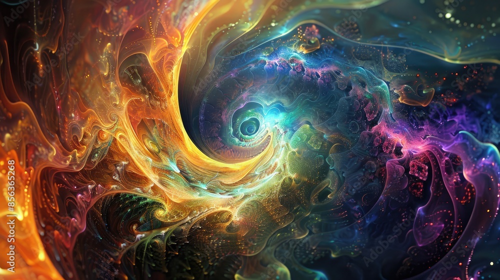 Poster abstract fractal image in the imagination
