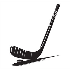 Hockey Stick Silhouette Photo and Image, vector black color silhouette 