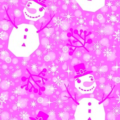Winter seamless snowman pattern for fabrics and textiles and packaging