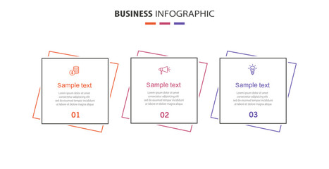 Business infographic design template with 3 options, steps or processes. Can be used for workflow layout, diagram, annual report, web design	