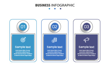 Business infographic design template with 3 options, steps or processes. Can be used for workflow layout, diagram, annual report, web design	