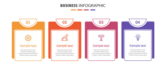 Infographics number options template with 4 options or steps . Can be used for workflow layout, diagram, business options, banner, web design	