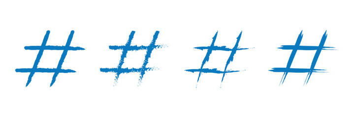Hashtag icon set. Vector illustration. Social media hashtag symbol. Hashtag sing.