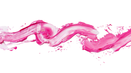Pink line of paint on an isolated transparent background