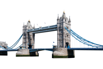 Tower Bridge in London, UK – Cut Out and Isolated with Transparent Background