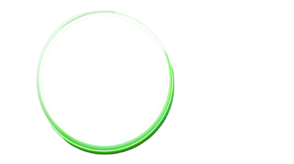 Neon green circle on a transparent background